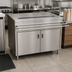 Thumbnail image #2 for BK Resources 48-Inch x 30-Inch Stainless Steel Enclosed Cabinet Base Self-Serve Counter with Hinged Doors and Urn Trough