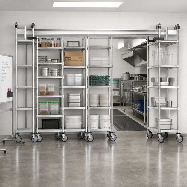 Product image #2 for Metro TOP-TRACK 13 Ft Overhead Track Set for High-Density Shelving