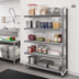 Thumbnail image #2 for Cambro Camshelving Elements XTRA 5-Tier Stationary Add-On Louvered Polymer Shelving Unit, 21 x 54 x 64 Inches, Speckled Gray