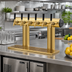 Thumbnail image #2 for Perlick 5-Faucet Glycol-Cooled Winged Tee Countertop Draft Beer Tower, Tarnish-Free Brass Finish