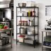 Thumbnail image #2 for Quantum 30 in. W x 18 in. D x 54 in. H Black Epoxy Antimicrobial Wire Shelving Starter Kit, 5-Shelf Stationary Unit