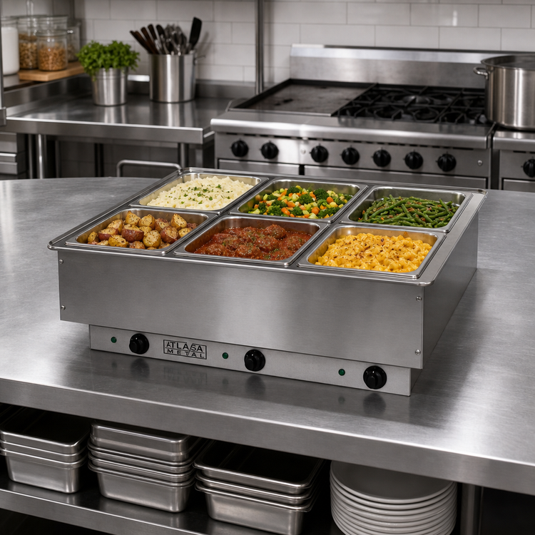Product image #2 for Atlas Metal WIH-67 6-Well Electric Drop-In Hot Food Well Unit