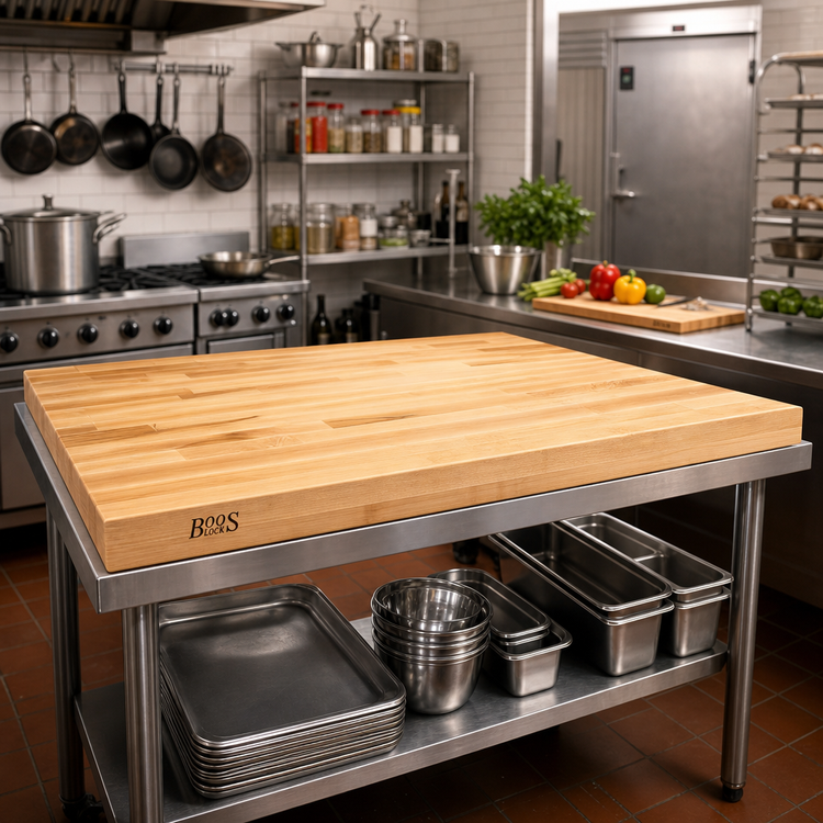 Product image #2 for John Boos Boos Block 36 Inch x 36 Inch Northern Hard Rock Maple Kitchen Countertop, Blended Edge Grain, Oil Finish