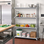 Thumbnail image #2 for Cambro Camshelving® Elements EXA184864S4480 4-Tier Solid Polymer Shelving Add-On Unit, 18"D x 48"W x 64"H, Speckled Gray