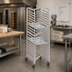 Thumbnail image #2 for Mobile Heavy-Duty Nesting End-Load Aluminum Bun Pan Rack, 21 x 26 x 70.25 Inches