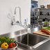 Thumbnail image #2 for Wall-Mount 8-Inch Center Pantry Mixing Faucet with Swivel Gooseneck Spout