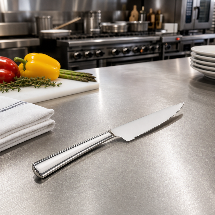 Product image #2 for American Metalcraft Stainless Steel Mirror Finish Serrated Steak Knife, 5-Inch Blade, 9-Inch Overall