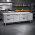 Thumbnail image #2 for La Rosa Refrigeration 3288-SF Three-Section Freezer Base Equipment Stand with Door and Drawers