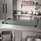 Thumbnail image #2 for Eagle Group Valu-Gard QAR2448VG Quad-Adjust Reverse Mat Wire Shelf, 48 x 24 Inches, Green Epoxy Finish Case of 4