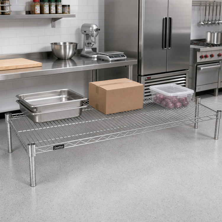 Product image #2 for Quantum 72 Inch W x 30 Inch D 304 Stainless Steel Wire Shelf, 600-800 lb Capacity
