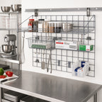 Thumbnail image #2 for Quantum SGK-403036-2GYCL Standard-Duty Wall-Mounted Store Grid Starter Kit with Shelf, Basket, Bin Holder and Clear Bin, Gray Epoxy Finish