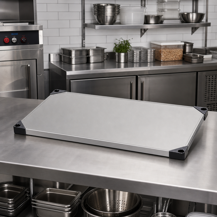 Product image #2 for Quantum 60" W x 21" D Solid Shelf with Marine Edge, 304 Stainless Steel