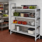Thumbnail image #2 for Cambro Camshelving® Elements EXSK2460V4480 4-Shelf Vented Polymer Shelving Kit, 24 x 60 in., Speckled Gray, Elements XTRA