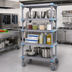 Thumbnail image #2 for Millenia 72-Inch Mobile Polymer Shelving Starter Unit with 4 Open Grid Shelves, Gray