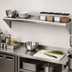Thumbnail image #2 for 72 x 12 Inch Wall-Mounted Stainless Steel Shelf with Bullnose Edge and Rear Up-Turn