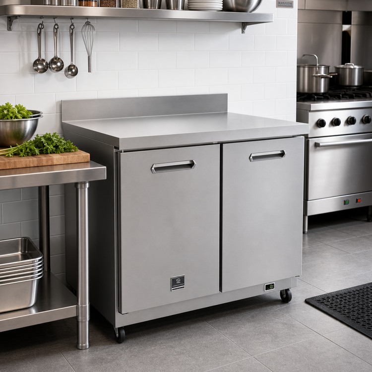 Product image #3 for 36-Inch Two-Section Worktop Freezer with Backsplash and Solid Hinged Doors