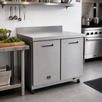 Thumbnail image #2 for Kelvinator Commercial KCHUCWT36F 36-Inch Two-Section Stainless Steel Worktop Freezer, 8.9 Cu. Ft., Backsplash, 2 Solid Doors