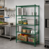 Thumbnail image #2 for Heavy Duty 4-Tier Wire Shelving Unit, 24 x 21 Inches, 74-Inch Posts, Green Epoxy Coated