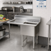 Thumbnail image #2 for Advance Tabco 1-Compartment Fabricated Sink with 18-Inch Left Drainboard, 24 x 24 x 14 Bowl, 304 Stainless Steel