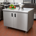 Thumbnail image #2 for Advance Tabco Special Value Economy Enclosed Work Table with Cabinet Base, Mid-Shelf and Hinged Doors, 48 x 24 Inches, 16 Gauge 304 Stainless Steel Top