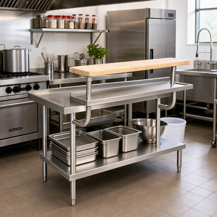 Product image #2 for Advance Tabco Adjustable Stainless Steel Plate Shelf for Equipment Stands, 48 x 10 x 25 Inches