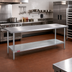 Thumbnail image #2 for Duke Manufacturing 144-Inch Stainless Steel Work Table with Galvanized Undershelf, 36-Inch High