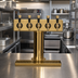 Thumbnail image #2 for Eagle Spec-Bar Brass 5-Faucet Countertop Beverage Dispenser with Drip Tray