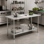 Thumbnail image #2 for Eagle Group BlendPort® BPT-3048SB 48 x 30 in. 430 Stainless Steel Work Table, Flat Top, Rolled Edge, Adjustable Undershelf
