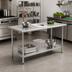 Thumbnail image #2 for BlendPort Budget Series 48 in. W x 30 in. D Flat Top 430 Stainless Steel Work Table with Adjustable Undershelf