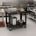 Thumbnail image #2 for Rubbermaid Commercial Flat Shelf 2-Shelf Utility Bus Cart, Black, 500 lb Capacity Per Shelf
