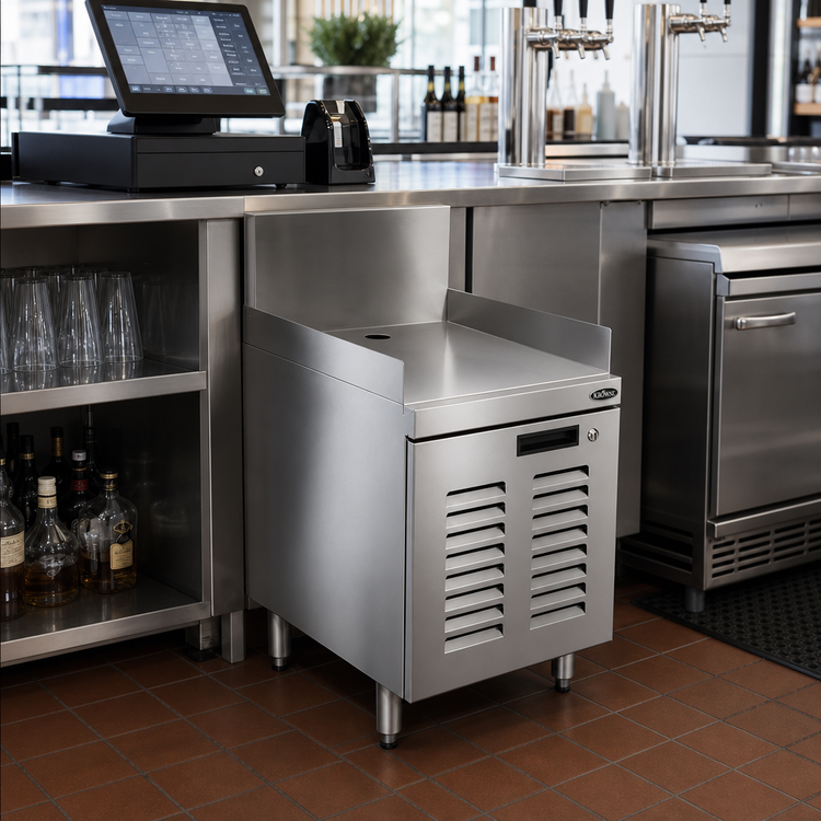 Product image #2 for Krowne Royal Series Stainless Steel Underbar POS Cabinet with Locking Louvered Door, 18"W x 24"D
