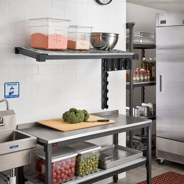 Product image #2 for Camshelving Elevation Series Wall-Mounted Vented Add-On Shelf Kit, 24" x 48", Brushed Graphite