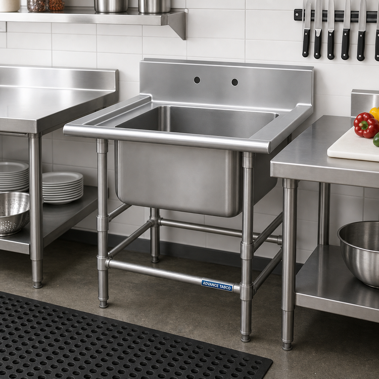 Product image #3 for Advance Tabco 20 x 20 x 12-Inch Single-Compartment Welded Sink Bowl