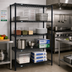 Thumbnail image #2 for Quantum 60 x 18 x 54 Inch Black Epoxy Antimicrobial Wire Shelving Starter Kit