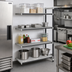 Thumbnail image #2 for Cambro Camshelving Elements XTRA Stationary Add-On Polymer Shelving Unit, 4-Tier, 18 x 48 x 64 Inches, Vented & Solid Shelves, Speckled Gray