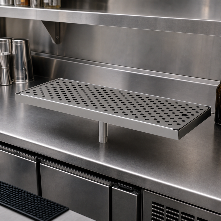 Product image #2 for Glastender Surface Mount Stainless Steel Drain Pan, 20 x 8 Inches