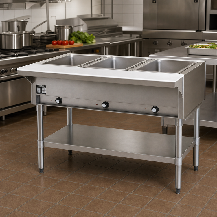 Product image #2 for Eagle Group 48-Inch Natural Gas Hot Food Table with 3 Dry Wells and Open Base