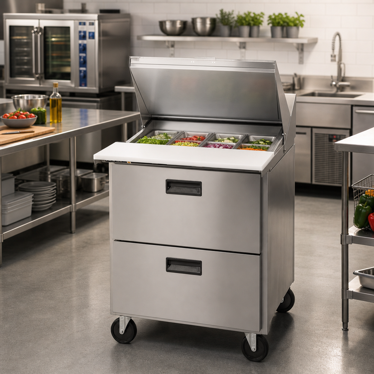 Product image #2 for Centerline by Traulsen CLPT-2712-DW Compact Mega Top Refrigerated Prep Table with 2 Drawers