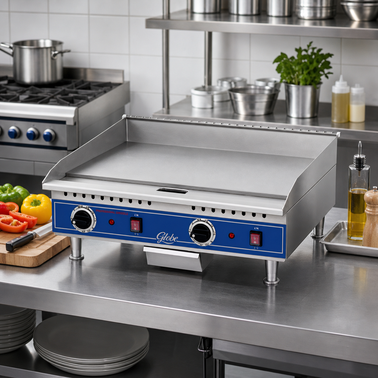 Product image #2 for Globe PG24E 24-Inch Electric Countertop Griddle with Dual Thermostatic Controls