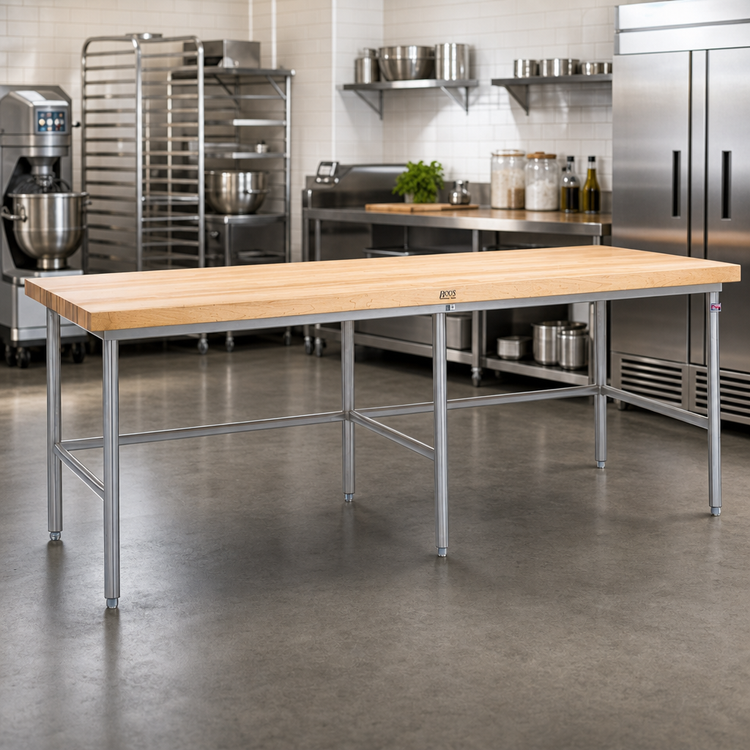 Product image #2 for John Boos Stainless Steel Baker's Table Frame for 168 x 48 Inch Top