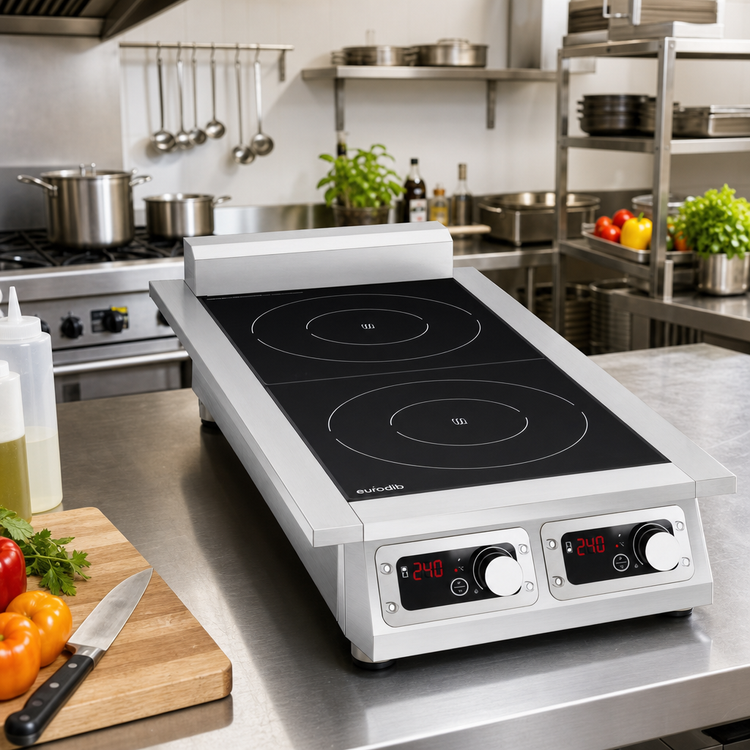 Product image #2 for Eurodib USA CCI2351PH Commercial Countertop Dual-Zone Induction Cooktop