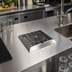 Thumbnail image #2 for Perlick Top-Mount Glass Rinser with Beveled Edge and Drainer, 7-5/8 Inch x 7-5/8 Inch