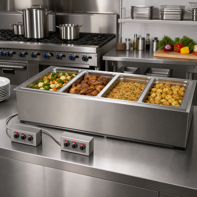 Product image #2 for Duke Electric 4-Well Drop-In Hot Food Well with 2 Remote Control Panels