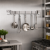 Thumbnail image #2 for Advance Tabco Special Value 36-Inch Wall-Mounted Single Bar Stainless Steel Pot Rack with 6 Plated Double Hooks