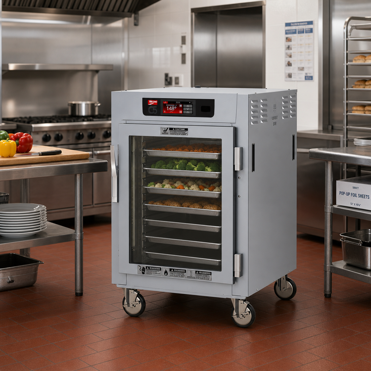 Product image #2 for Metro C5 8 Series Mobile Half-Height Pass-Thru Heated Holding Cabinet, 8 Sheet Pan Capacity