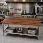 Thumbnail image #2 for John Boos Boos Block WALKCT2-7242-O 72 x 42-Inch American Black Walnut Edge Grain Kitchen Countertop, 2-1/4-Inch Thick, No Backsplash