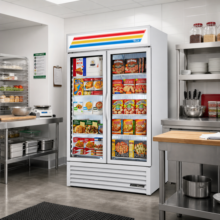 Product image #2 for True GDM-43F-HC~TSL01 Two-Section Glass Door Freezer Merchandiser