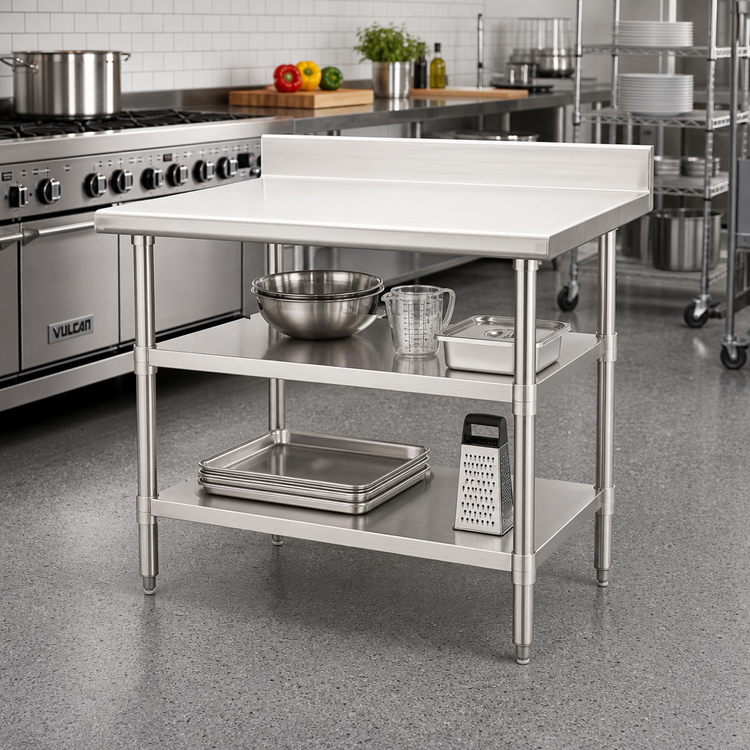 Product image #2 for Eagle Group 24" W x 30" D Adjustable 304 Stainless Steel Work Table Undershelf for Uni-Lok Hat Channel Frame
