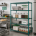 Thumbnail image #2 for Quantum 4-Tier Stationary Wire Shelving Unit Pack, 48 x 18 x 72 Inches, Green Epoxy Antimicrobial Finish