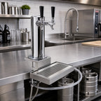 Thumbnail image #2 for Micro Matic USA DS532CL 2-Faucet Countertop Draft Beer Tower, Clamp-On, Air-Cooled, Chrome Finish, Stainless Steel Drip Tray